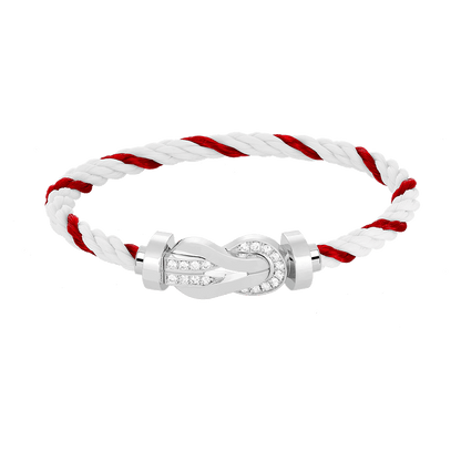 [Kincade Jewelrys]CHANCE LARGE 8 FIGURE BUCKLE HALF DIAMOND BRACELET SILVER