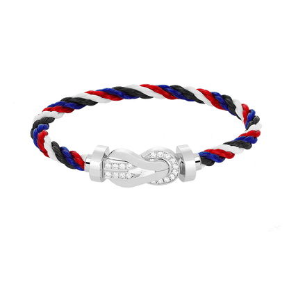 [Kincade Jewelrys]CHANCE LARGE 8 FIGURE BUCKLE HALF DIAMOND BRACELET SILVER