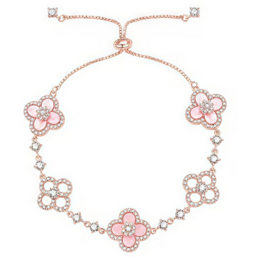 [Kincade Jewelrys]CLOVER 5 MOTIF PINK BLUE RED WHITE BRACELET