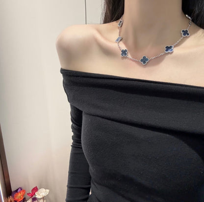 [Kincade Jewelrys]CLOVER 10 MOTIFS BIDE STONE NECKLACE