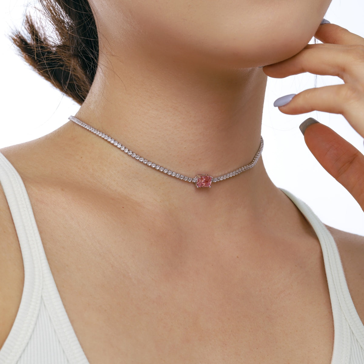 [Kincade Jewelrys]2.0 carat Ornate Emerald Cut Necklace