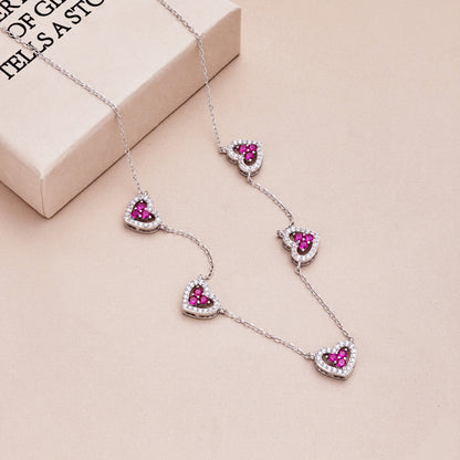 [Kincade Jewelrys]Sparkling Five Heart Necklace