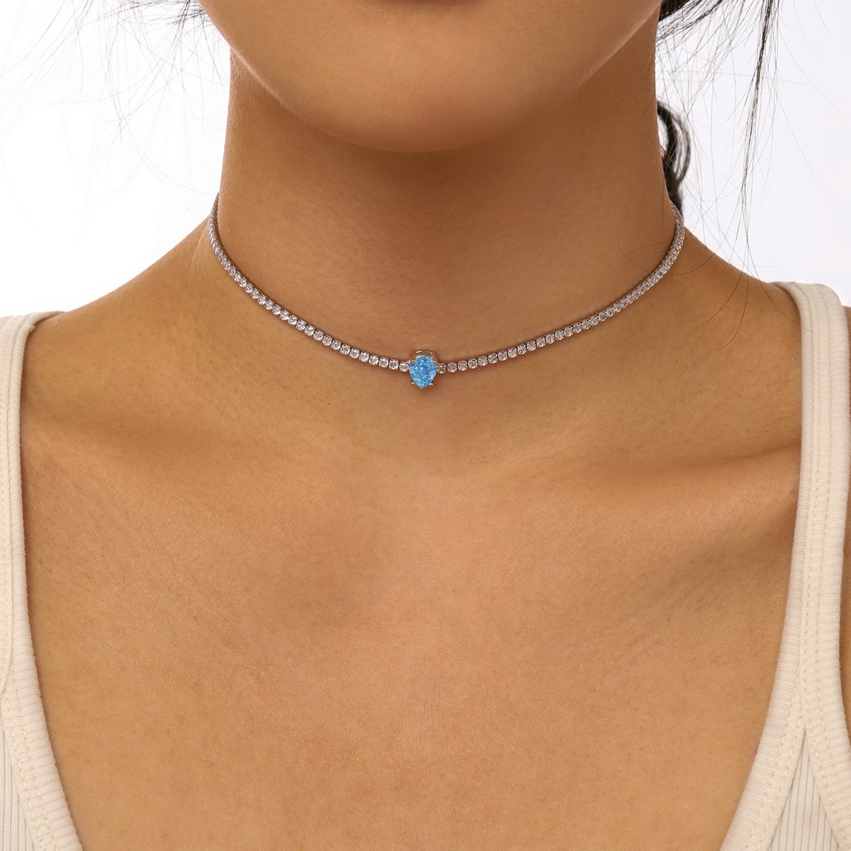 [Kincade Jewelrys]1.0 carat Unique Pear Cut Tennis Necklace