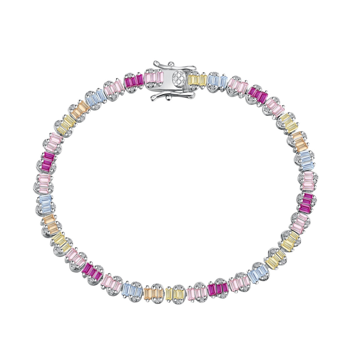 [Kincade Jewelrys]Delicate Colorful Emerald Cut Party Bracelet