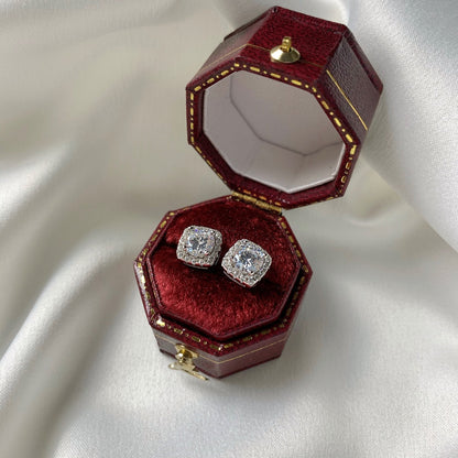 [Kincade Jewelrys]Classic Round Center Stone Stud Earrings