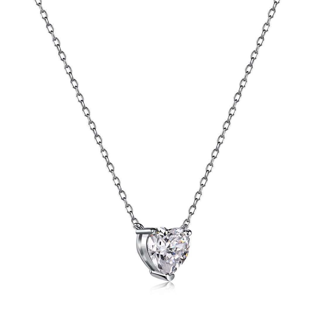 [Kincade Jewelrys]Heart Shape Main Stone Pendant Collarbone Necklace
