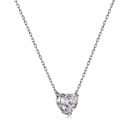 [Kincade Jewelrys]Heart Shape Main Stone Pendant Collarbone Necklace