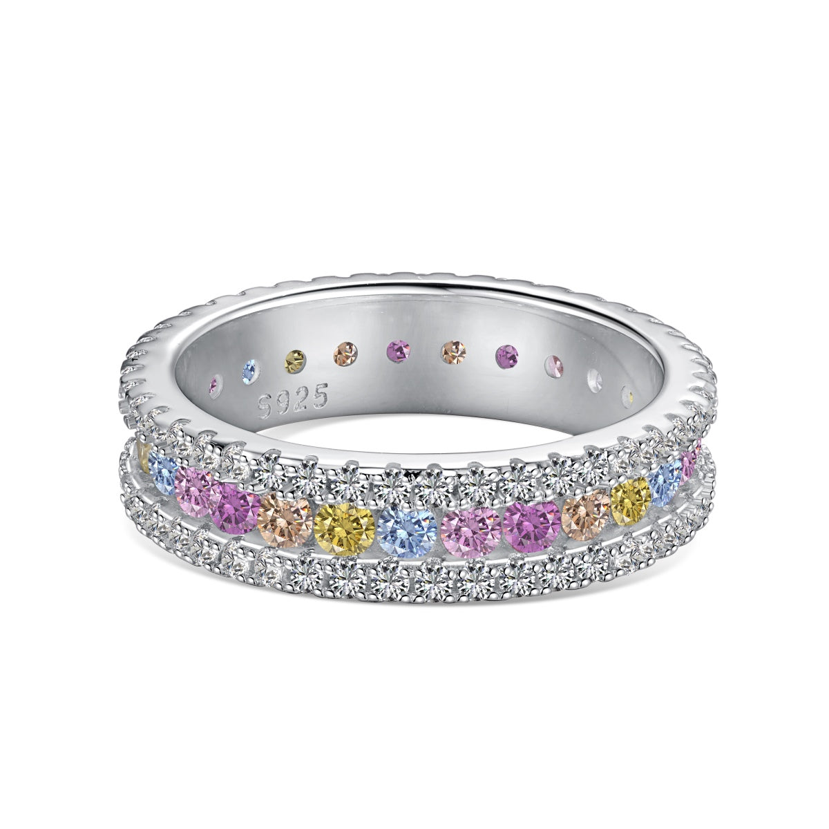 [Kincade Jewelrys]Delicate Colorful Round Cut Daily Ring
