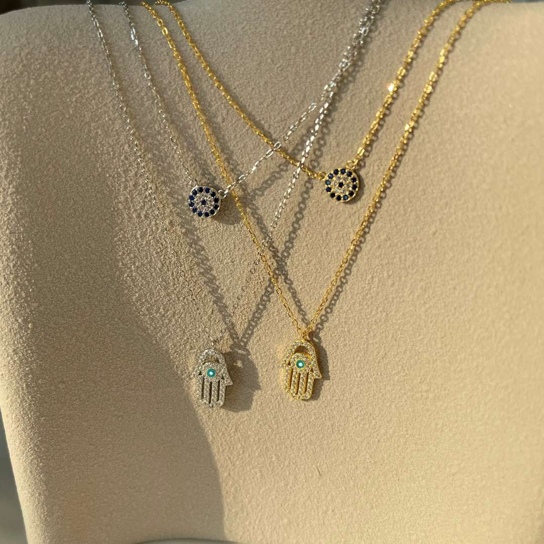 [Kincade Jewelrys]Demon Eye Hamsa Palm Necklace