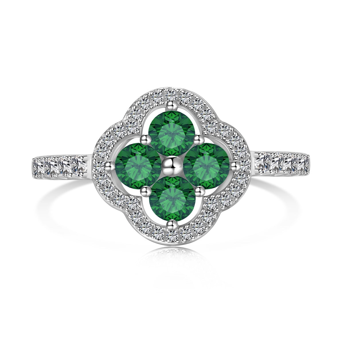 [Kincade Jewelrys]Four Leaf Clover Flower Design Ring