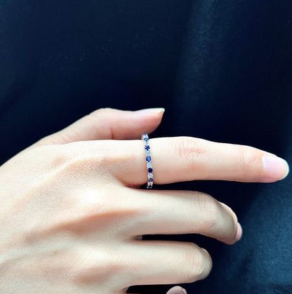 [Kincade Jewelrys]Exquisite Colorful Round Cut Tennis Ring