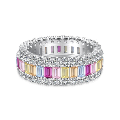 [Kincade Jewelrys]Dainty Colorful Radiant Cut Daily Ring