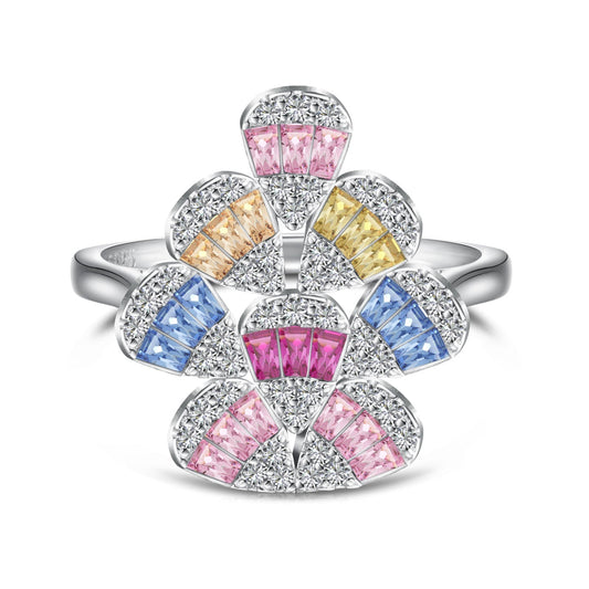 [Kincade Jewelrys]Sparkling Colorful Water Drop Shape Daily Ring