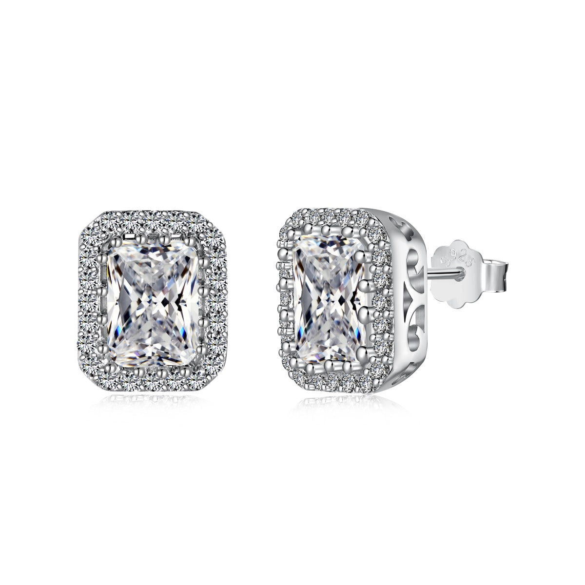 [Kincade Jewelrys]1.0 Carat Luxurious Dainty Emerald Cut Daily Earrings