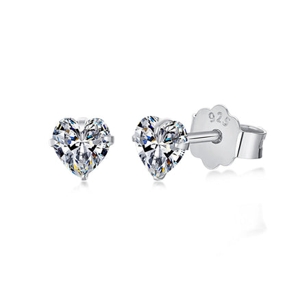 [Kincade Jewelrys]Sparkling Heart Shaped Simple Earrings