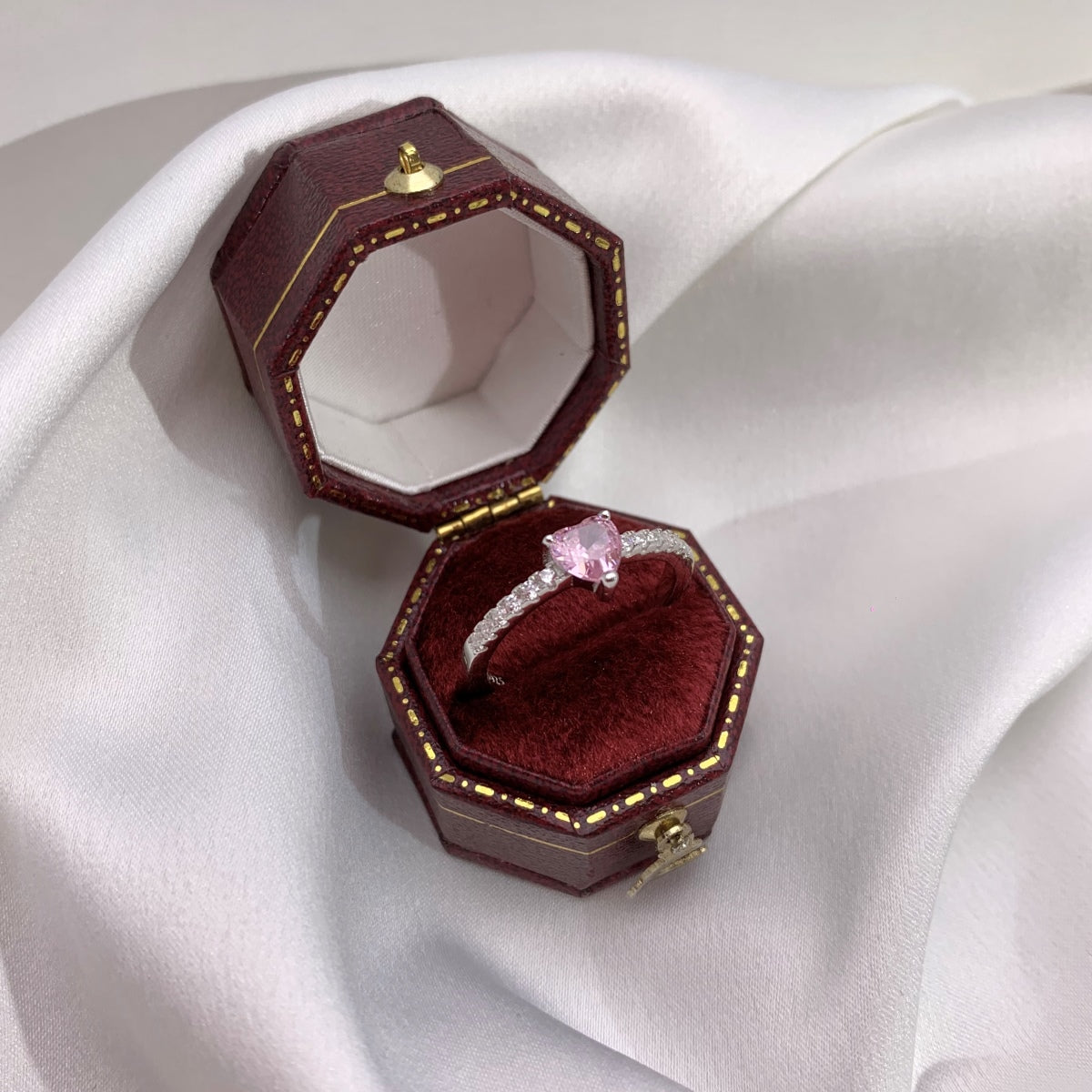 [Kincade Jewelrys]0.5 Carat CaratEternity Charming Heart Shape Lover Ring