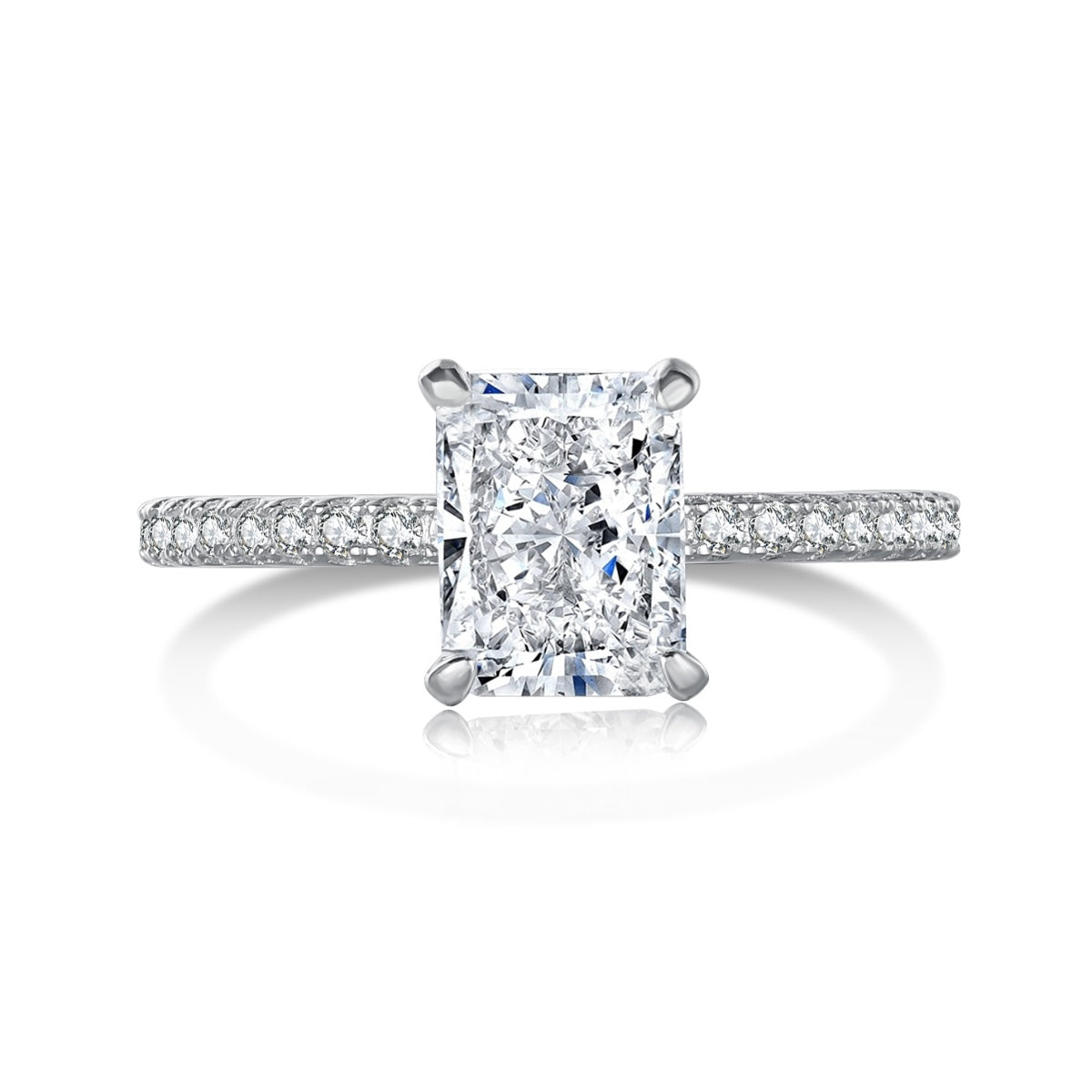 [Kincade Jewelrys]2.0 Carat Dazzling Sparkling Radiant Cut Party Ring