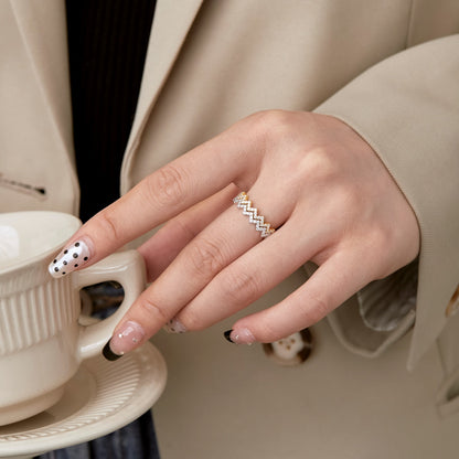 [Kincade Jewelrys]Delicate Enchanting Wave Shape Daily Ring