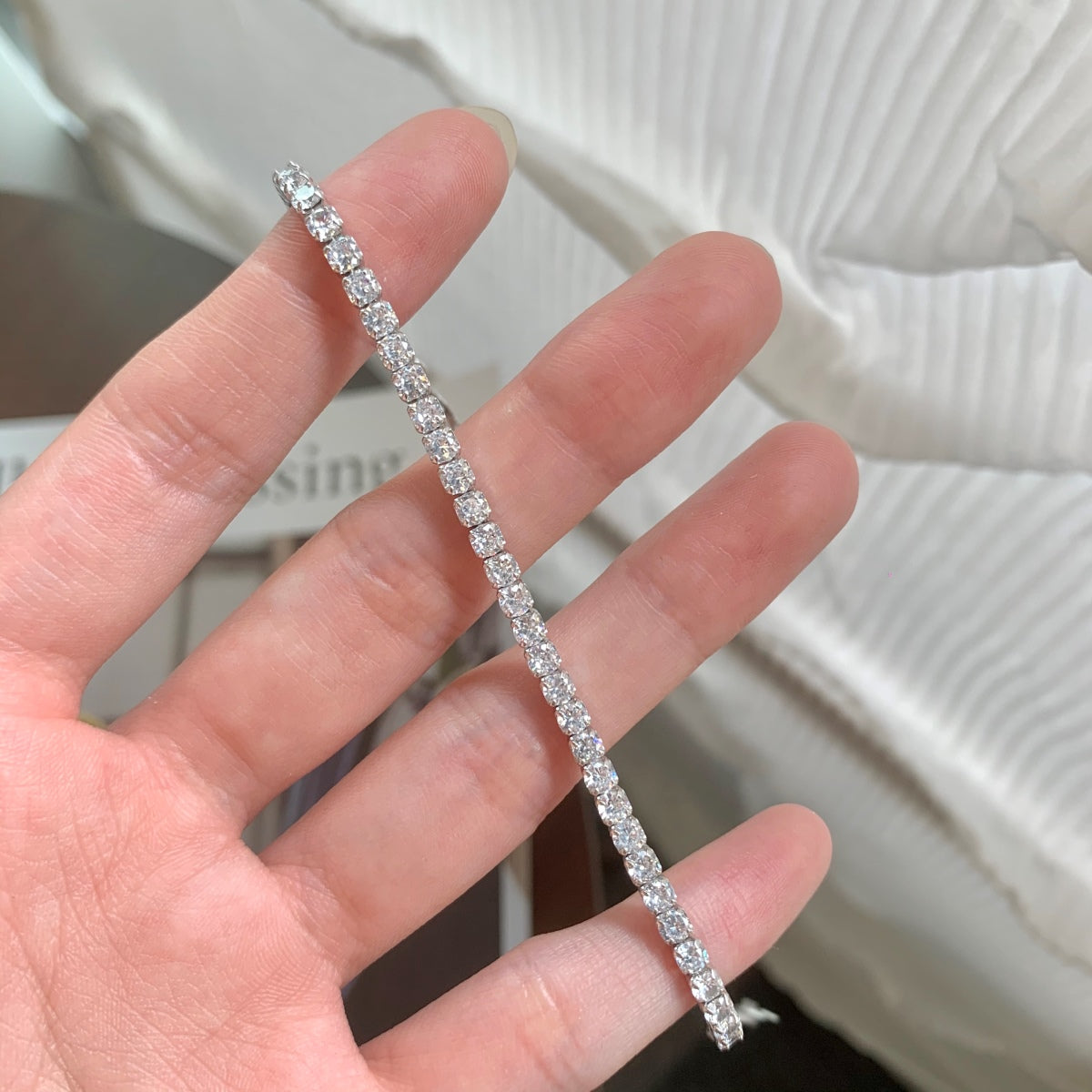 [Kincade Jewelrys]Sparkling Round Cut Daily Bracelet