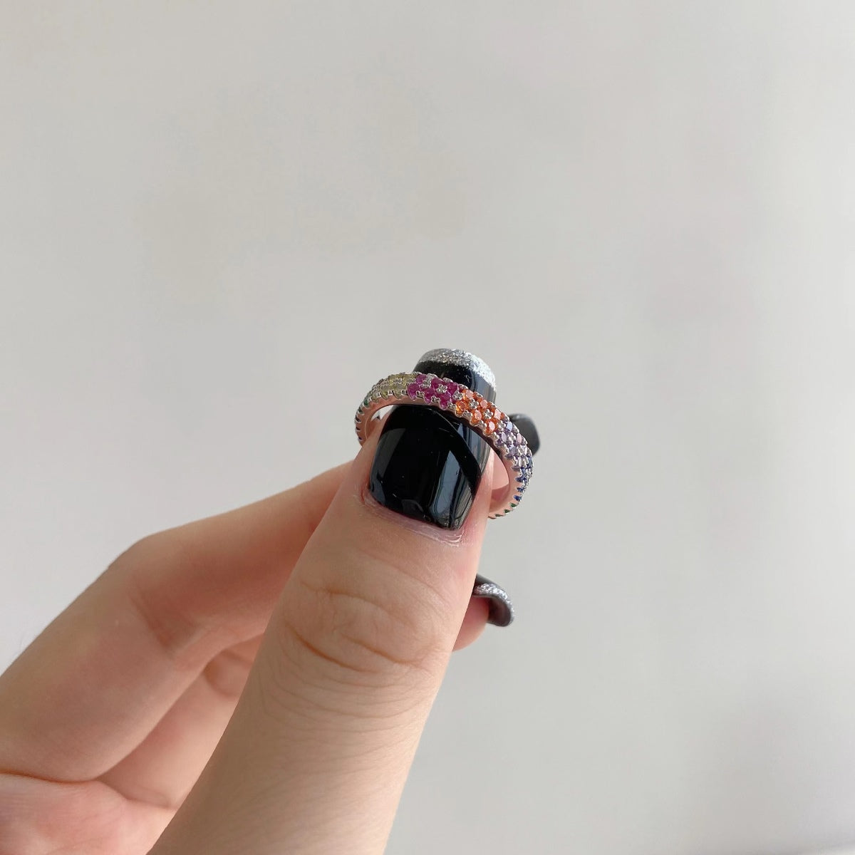 [Kincade Jewelrys]Unique Colorful Round Cut Tennis Ring