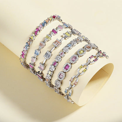 [Kincade Jewelrys]Dazzling Radiant Multi Cut Daily Bracelet