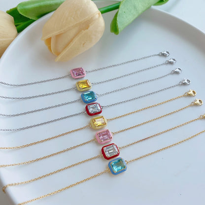 [Kincade Jewelrys]2.0 Carat Sparkling Colorful Emerald Cut Daily Bracelet