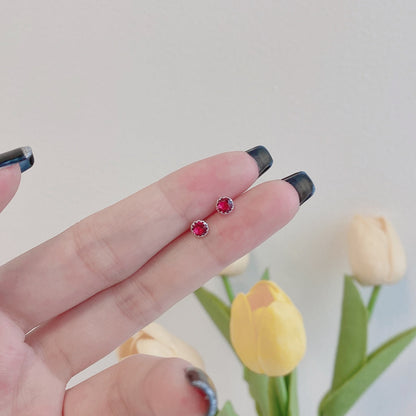 [Kincade Jewelrys]Sparkling Colorful Round Shape Earrings