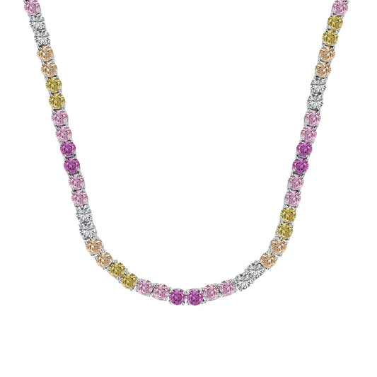 [Kincade Jewelrys]Delicate Colorful Tennis Necklace