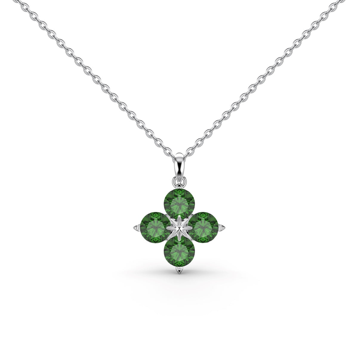 [Kincade Jewelrys]Four-Leaf Clover And Eight-Pointed Star Necklace