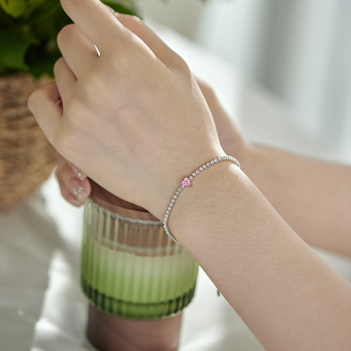 [Kincade Jewelrys]0.5 Carat Elegant Romantic Heart Shape Lover Bracelet