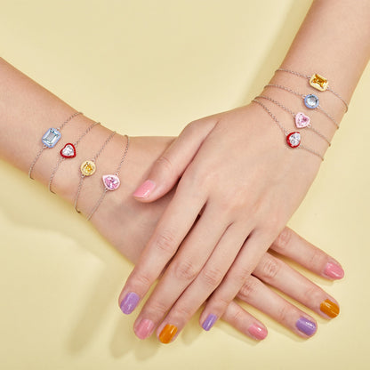 [Kincade Jewelrys]2.0 Carat Sparkling Colorful Emerald Cut Daily Bracelet