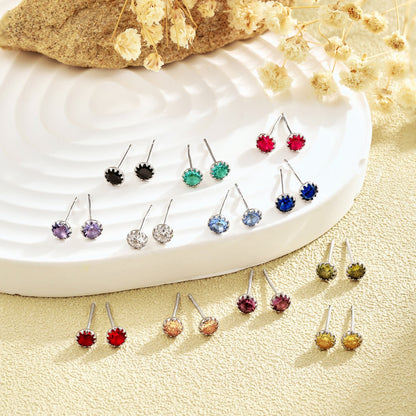 [Kincade Jewelrys]Sparkling Colorful Round Shape Earrings