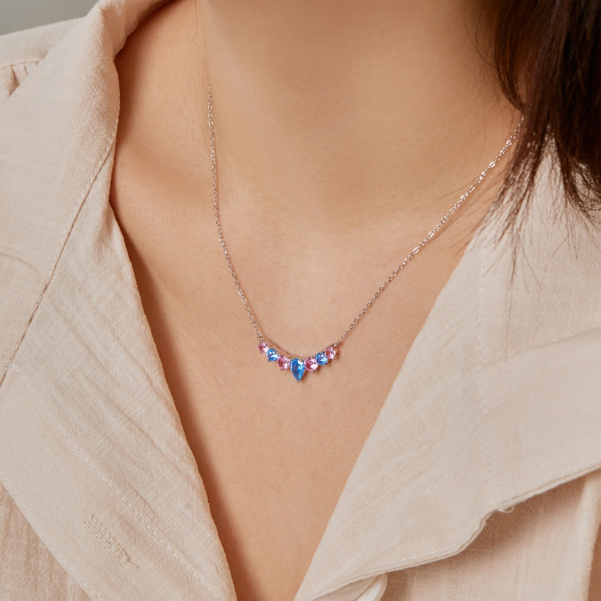 [Kincade Jewelrys]Dainty Colorful Heart Necklace