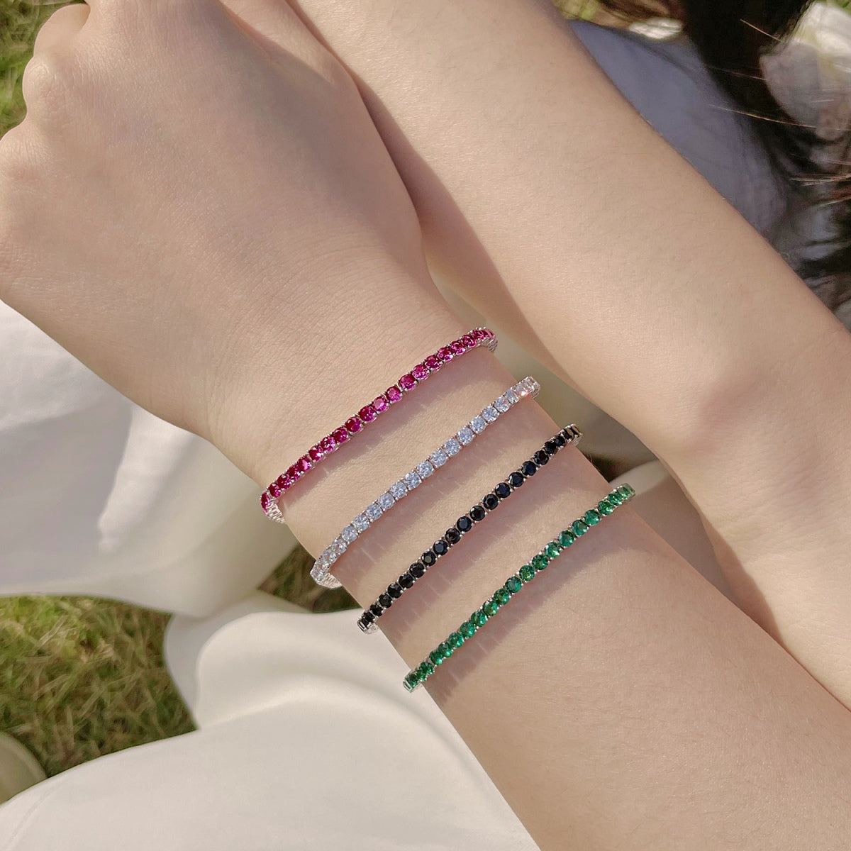 [Kincade Jewelrys]Radiant Colorful Round Cut Party Bracelet