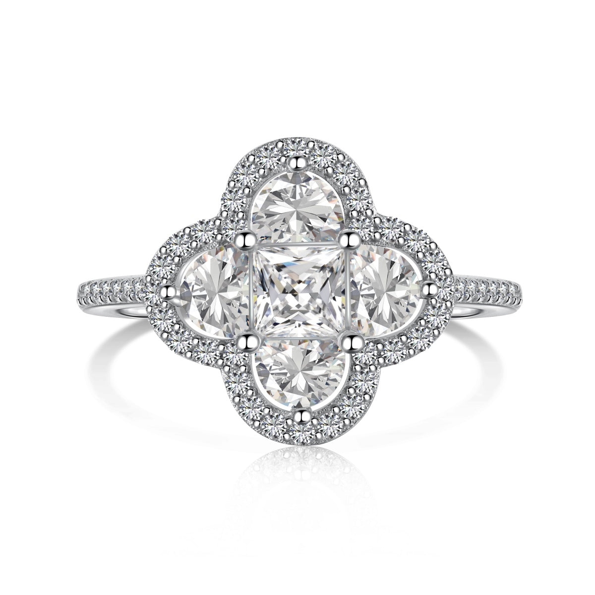 [Kincade Jewelrys]Luxurious Eternity Flower Shape Banquet Ring