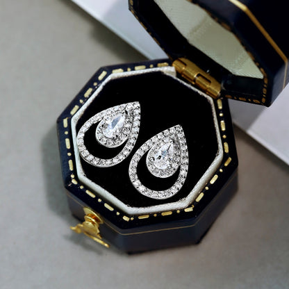 [Kincade Jewelrys]Sparkling Delicate Water Drop Shape Daily Earrings