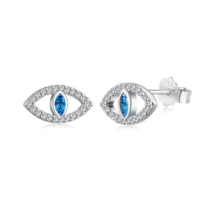 [Kincade Jewelrys]Blue Devil Eyes Hollow Stud Earrings