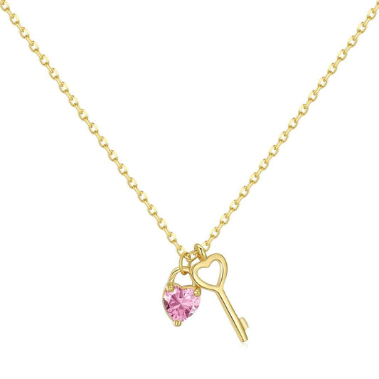 [Kincade Jewelrys]Unique Heart Shape Key Pendent Necklace