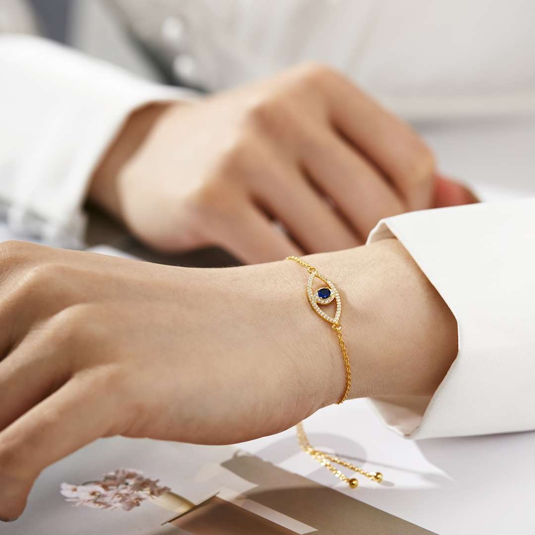 [Kincade Jewelrys]Devil's Eye Hollow Design Bracelet