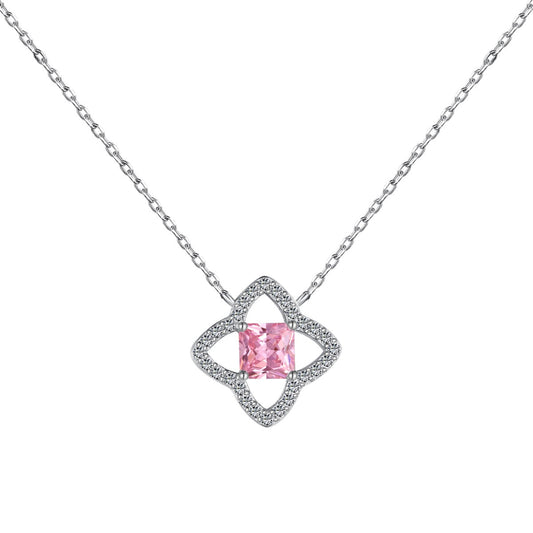[Kincade Jewelrys]Exquisite Flower Shape Princess Cut Necklace