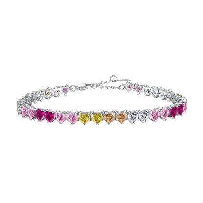 [Kincade Jewelrys]Luxurious Colorful Romantic Heart Shape Lover Bracelet