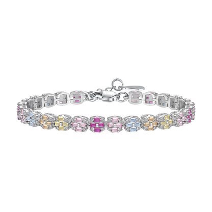 [Kincade Jewelrys]Delicate Colorful Emerald Cut Daily Bracelet