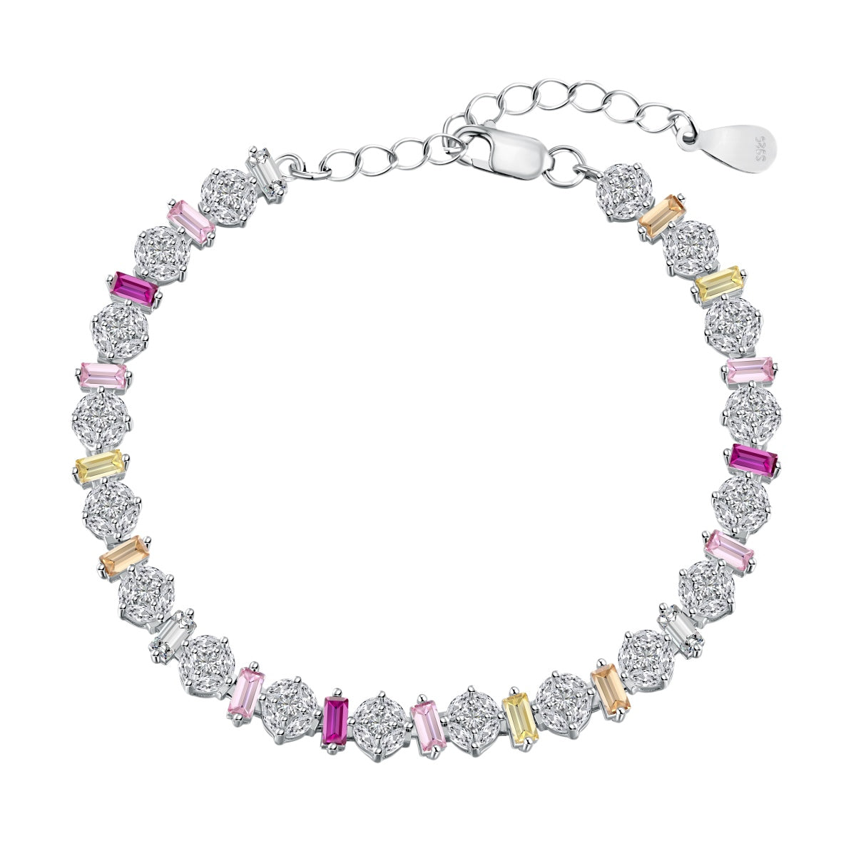 [Kincade Jewelrys]Radiant Colorful Round Shape Daily Bracelet