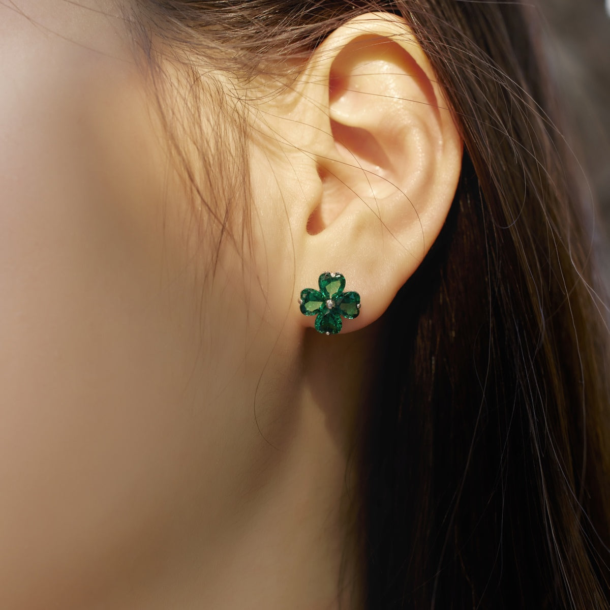 [Kincade Jewelrys]Four-Leaf Clover Ball Earrings