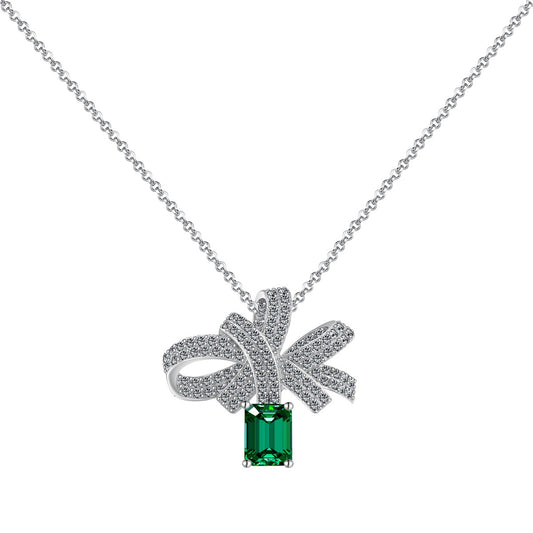 [Kincade Jewelrys]Luxurious Flower Shape Emerald Cut Necklace