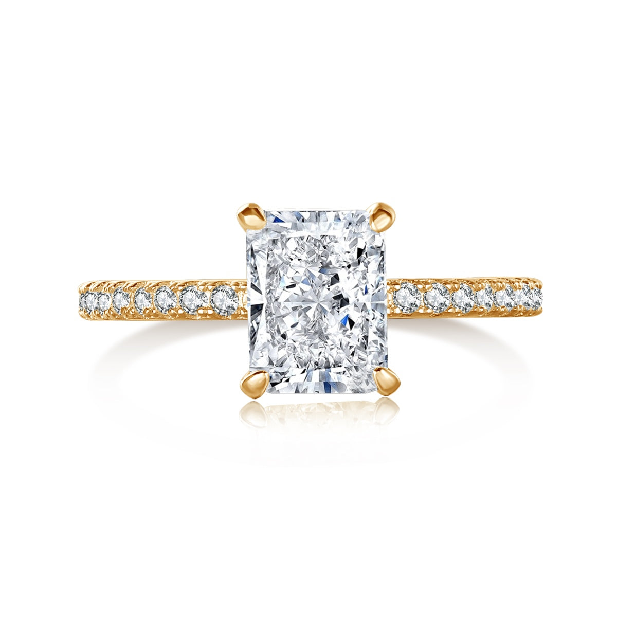 [Kincade Jewelrys]2.0 Carat Dazzling Sparkling Radiant Cut Party Ring