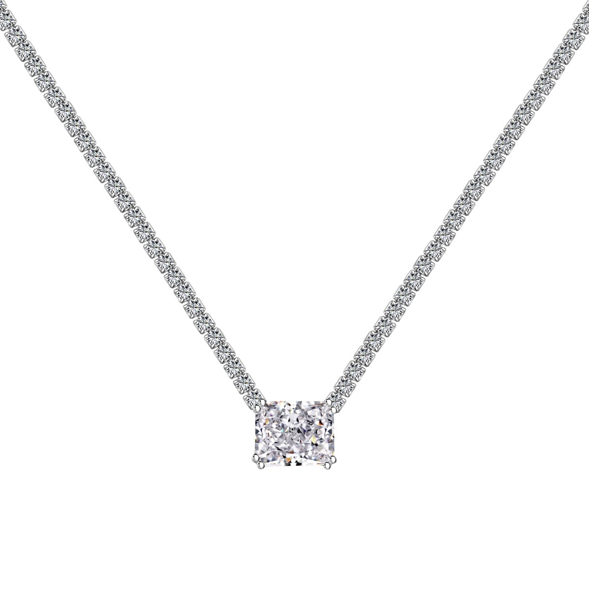 [Kincade Jewelrys]4.0 Carat Elegant Radiant Cut Necklace