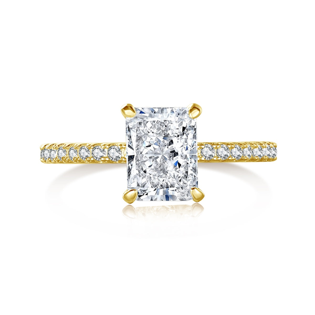 [Kincade Jewelrys]2.0 Carat Dazzling Sparkling Radiant Cut Party Ring