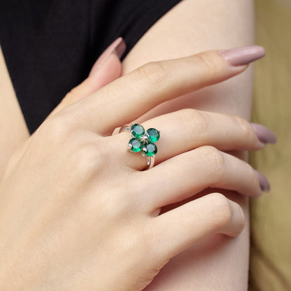 [Kincade Jewelrys]Four-Leaf Clover Eight-Pointed Star Ring