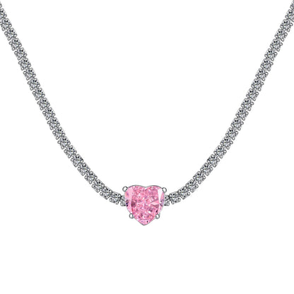 [Kincade Jewelrys]2.0 Carat Sparkling Tennis Heart Cut Necklace